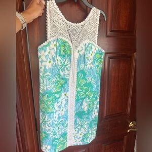 Lilly Pulitzer Mint and White Lace Dress